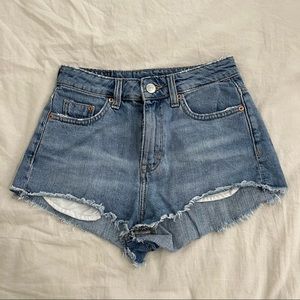 Cut Off High Rise Jean Shorts
